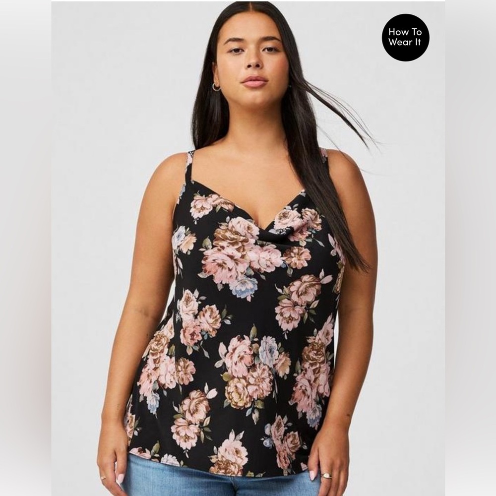 Torrid Black Floral Camisole NWT Size 00